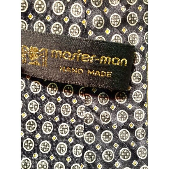 Master man gray white navy silk tie handmade - Picture 2 of 3